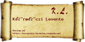 Körmöczi Levente névjegykártya