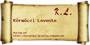 Körmöczi Levente névjegykártya