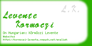 levente kormoczi business card