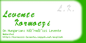 levente kormoczi business card